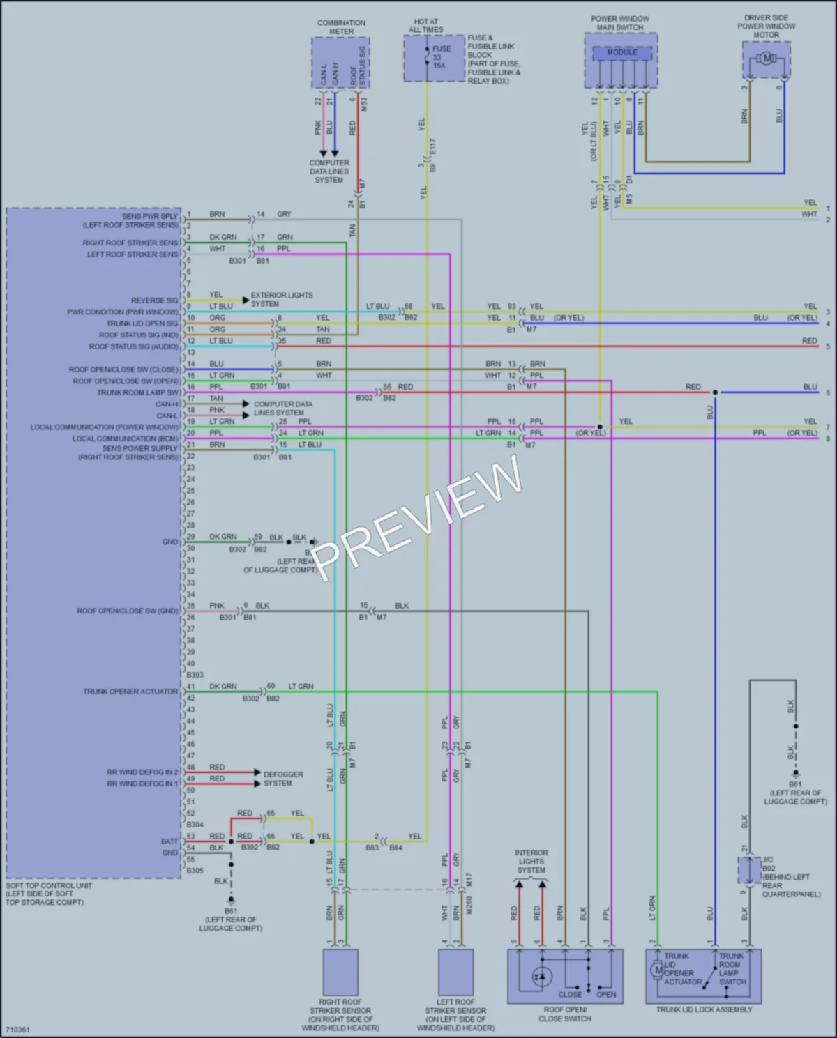 2020 Nissan 370Z Power Top Sunroof wiring diagram preview