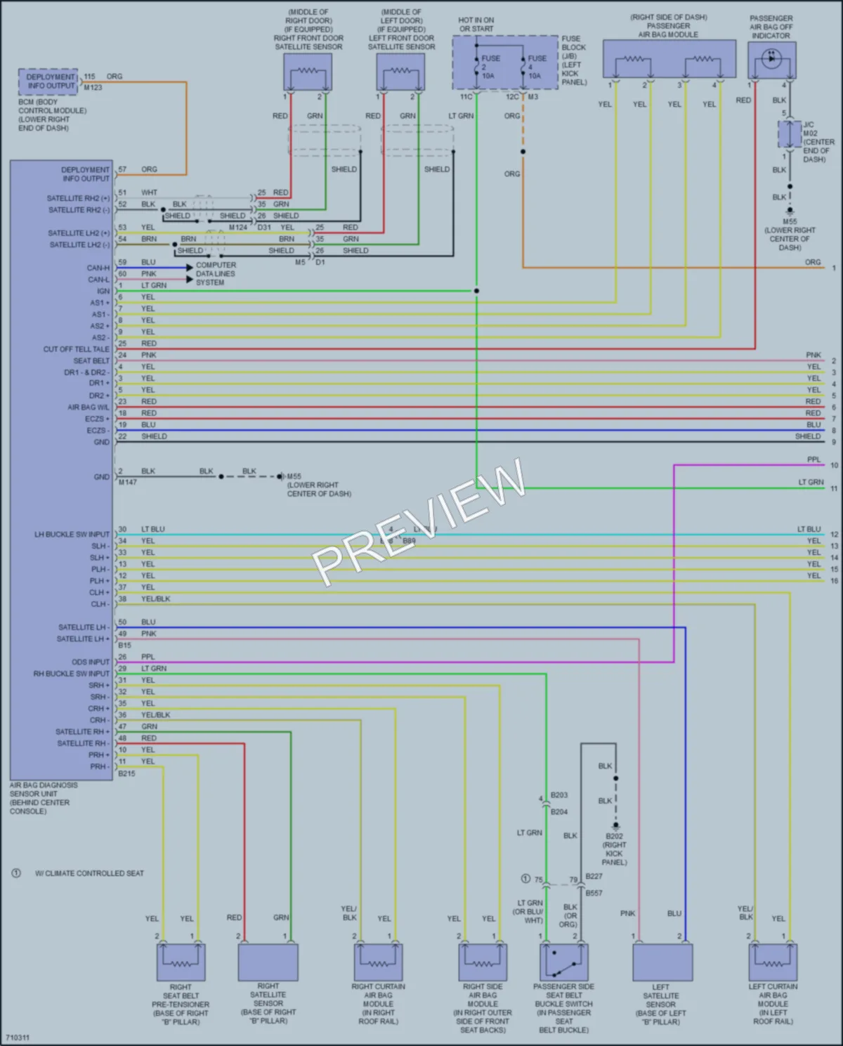2020 Nissan 370Z Supplemental Restraints wiring diagram preview