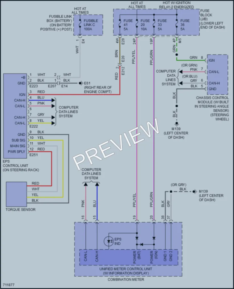 2020 Nissan Altima Electronic Power Steering wiring diagram preview