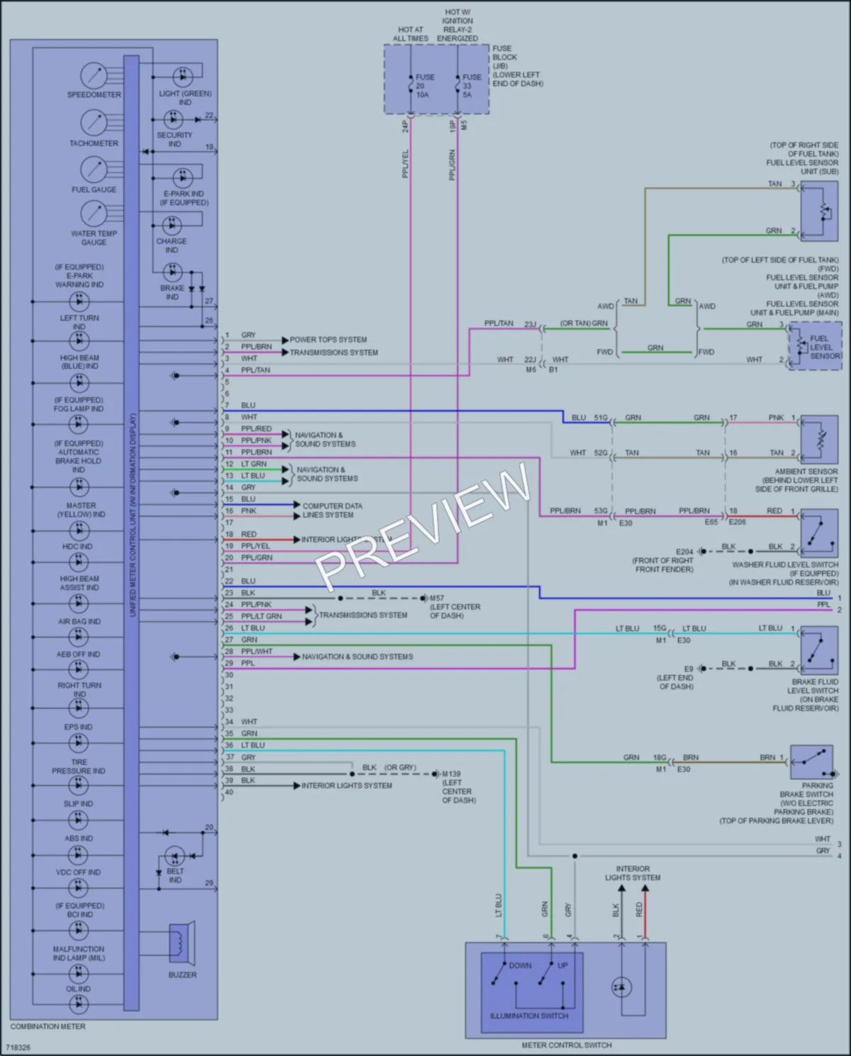 2020 Nissan Altima Instrument Cluster wiring diagram preview
