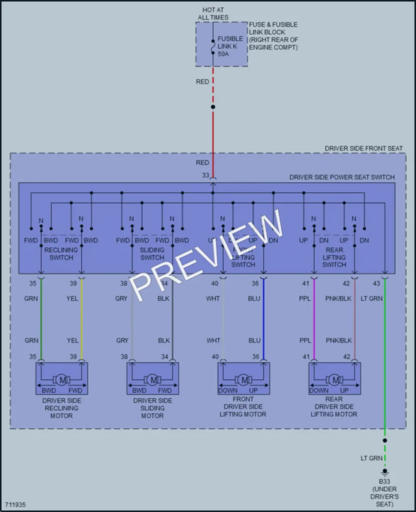 2020 Nissan Armada Power Seats wiring diagram preview