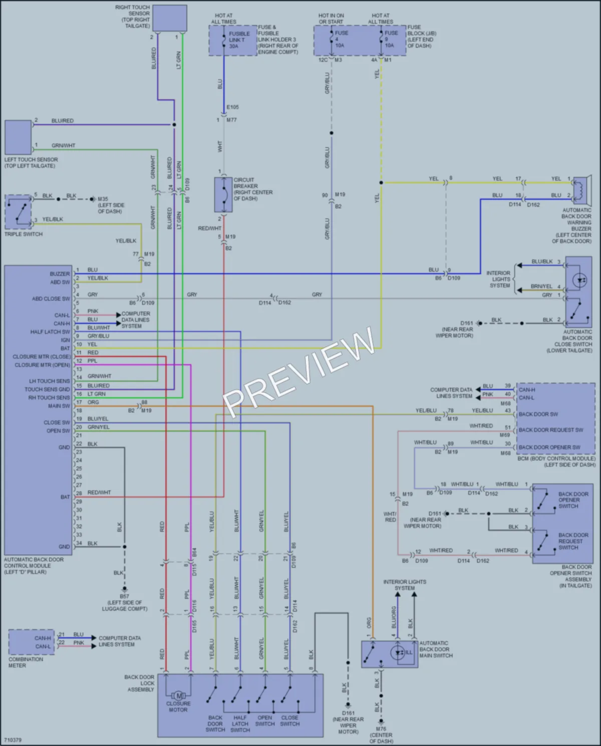 2020 Nissan Armada Trunk Tailgate Fuel Door wiring diagram preview