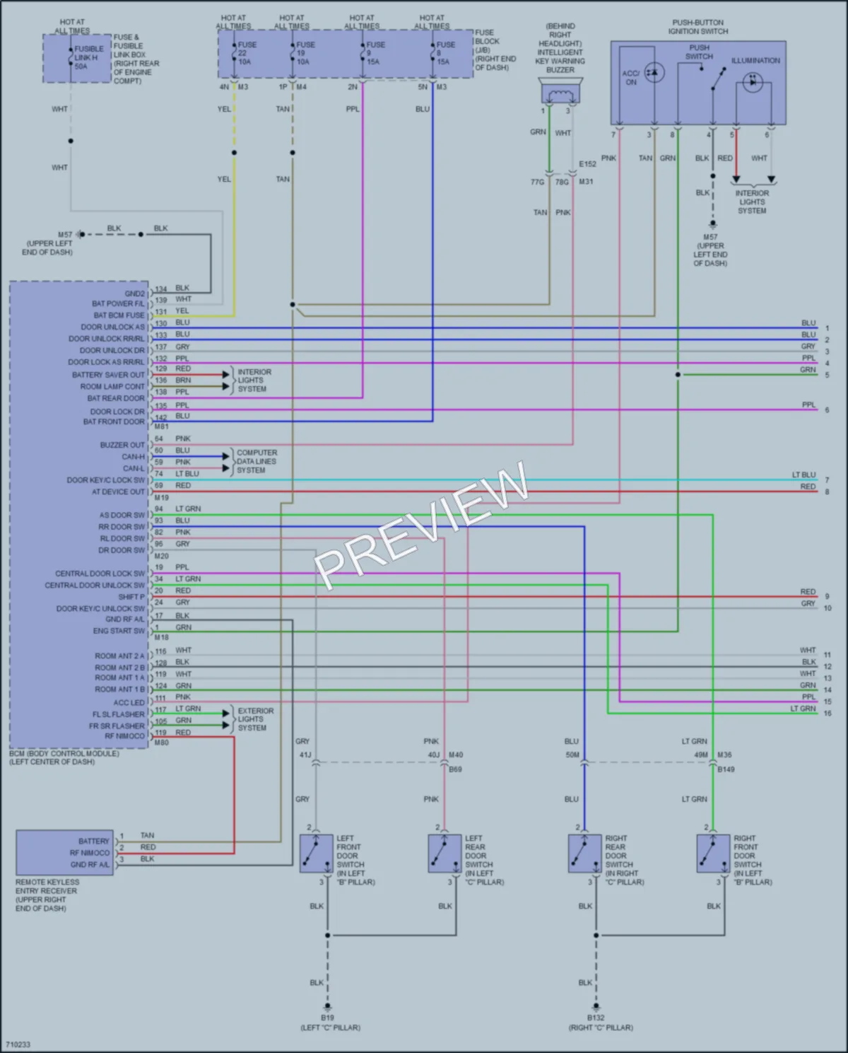 2020 Nissan Frontier Power Door Locks wiring diagram preview