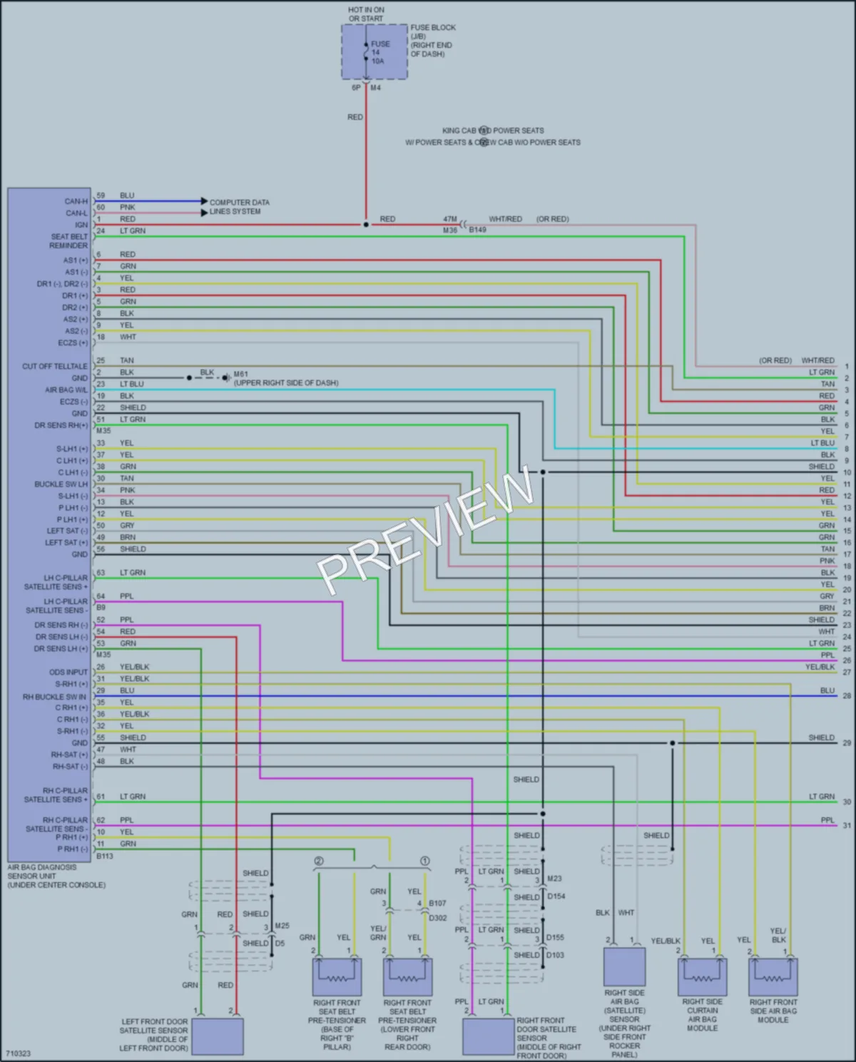 2020 Nissan Frontier Supplemental Restraints wiring diagram preview
