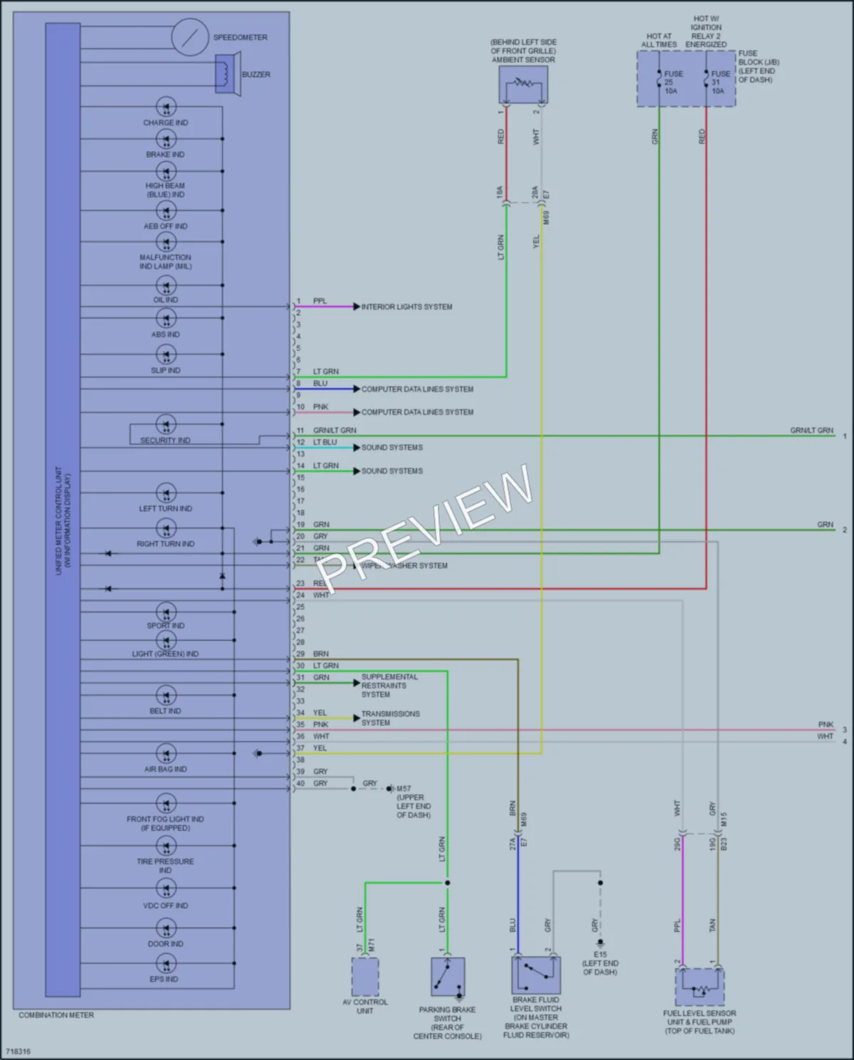 2020 Nissan Kicks Instrument Cluster wiring diagram preview