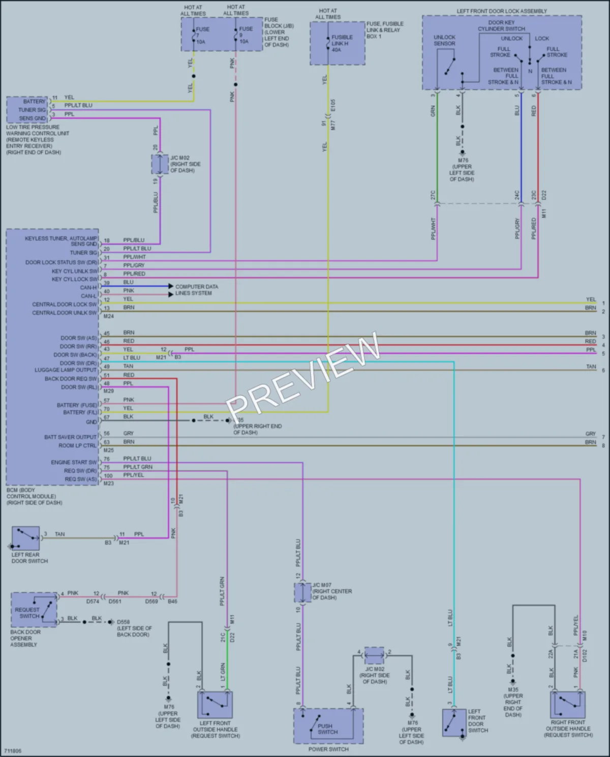 2020 Nissan LEAF Interior Lights wiring diagram preview