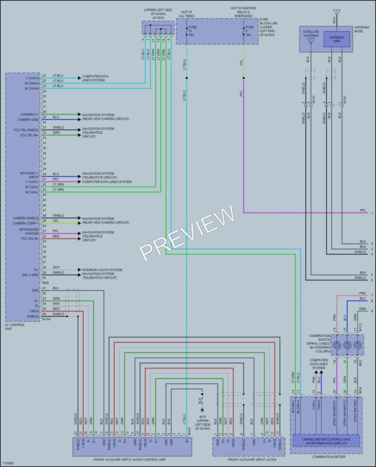 2020 Nissan LEAF Radio wiring diagram preview