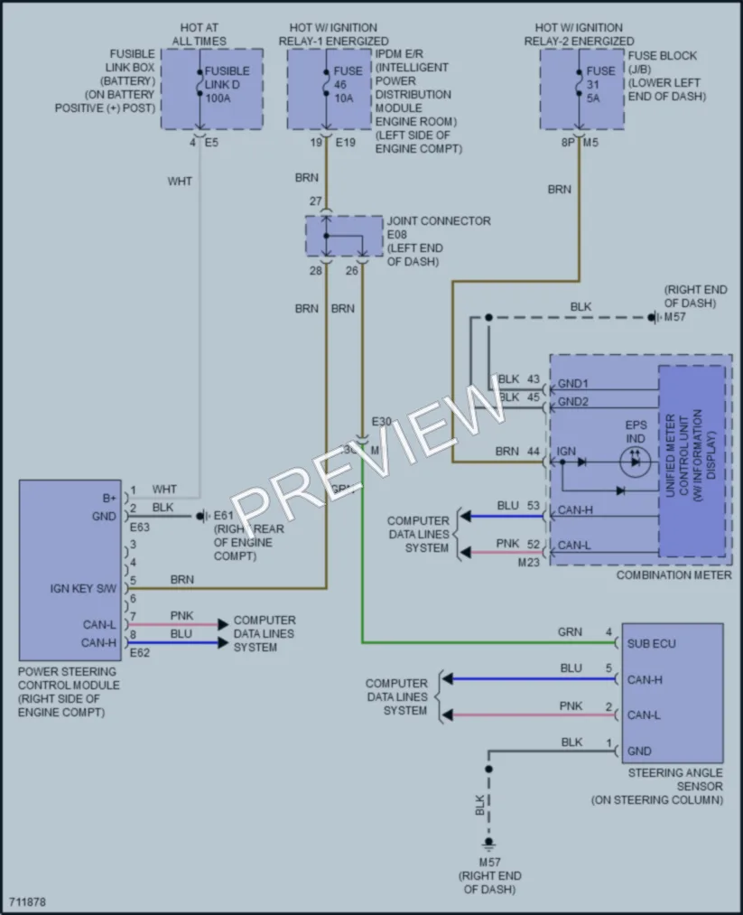2020 Nissan Maxima Electronic Power Steering wiring diagram preview