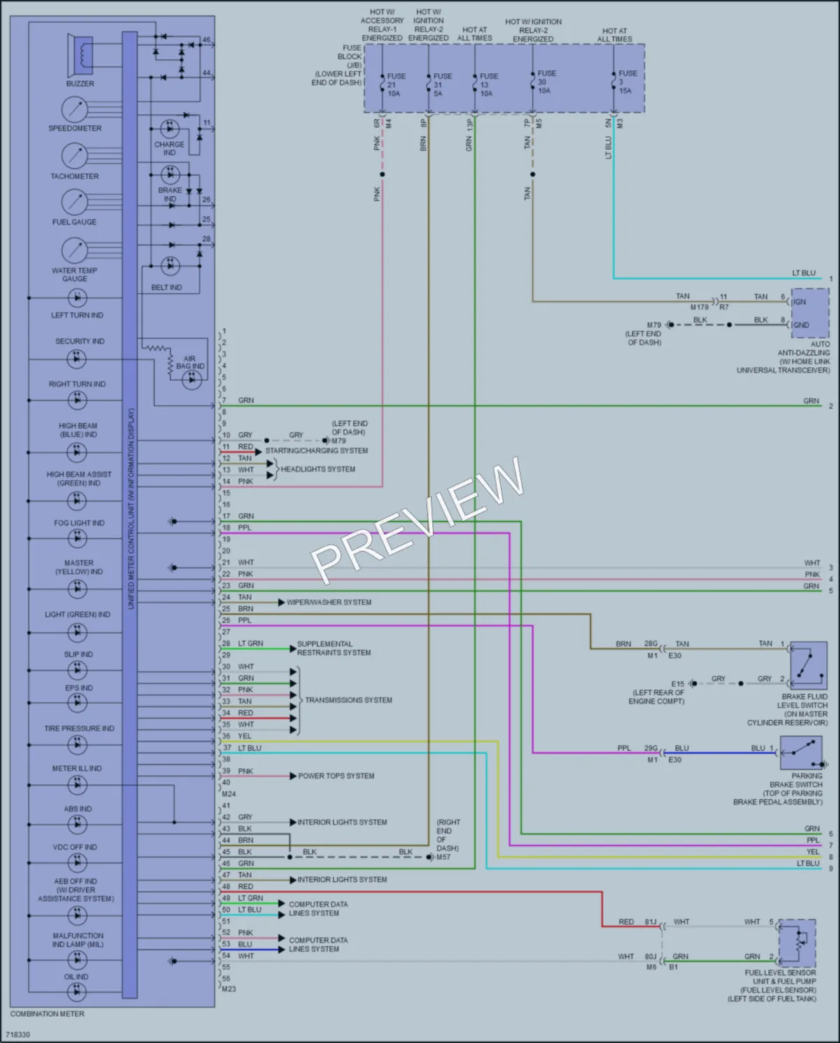 2020 Nissan Maxima Instrument Cluster wiring diagram preview
