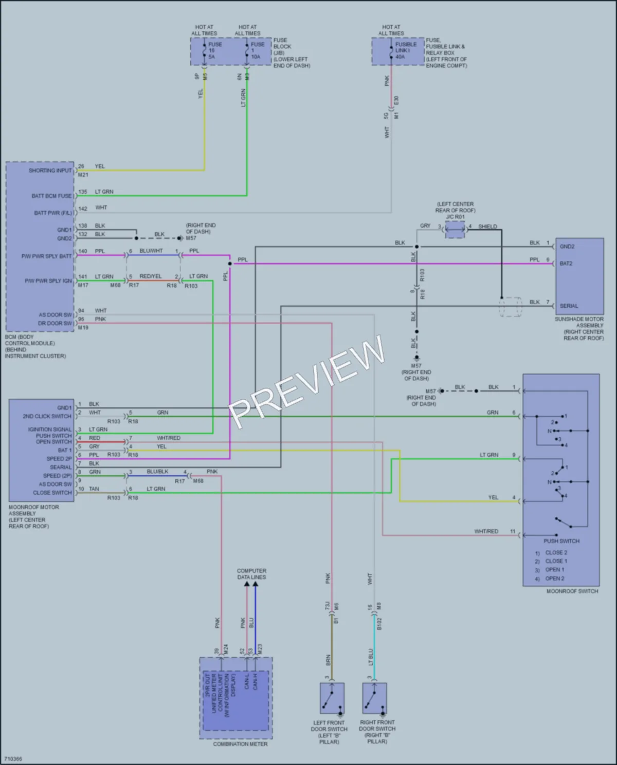 2020 Nissan Maxima Power Top Sunroof wiring diagram preview