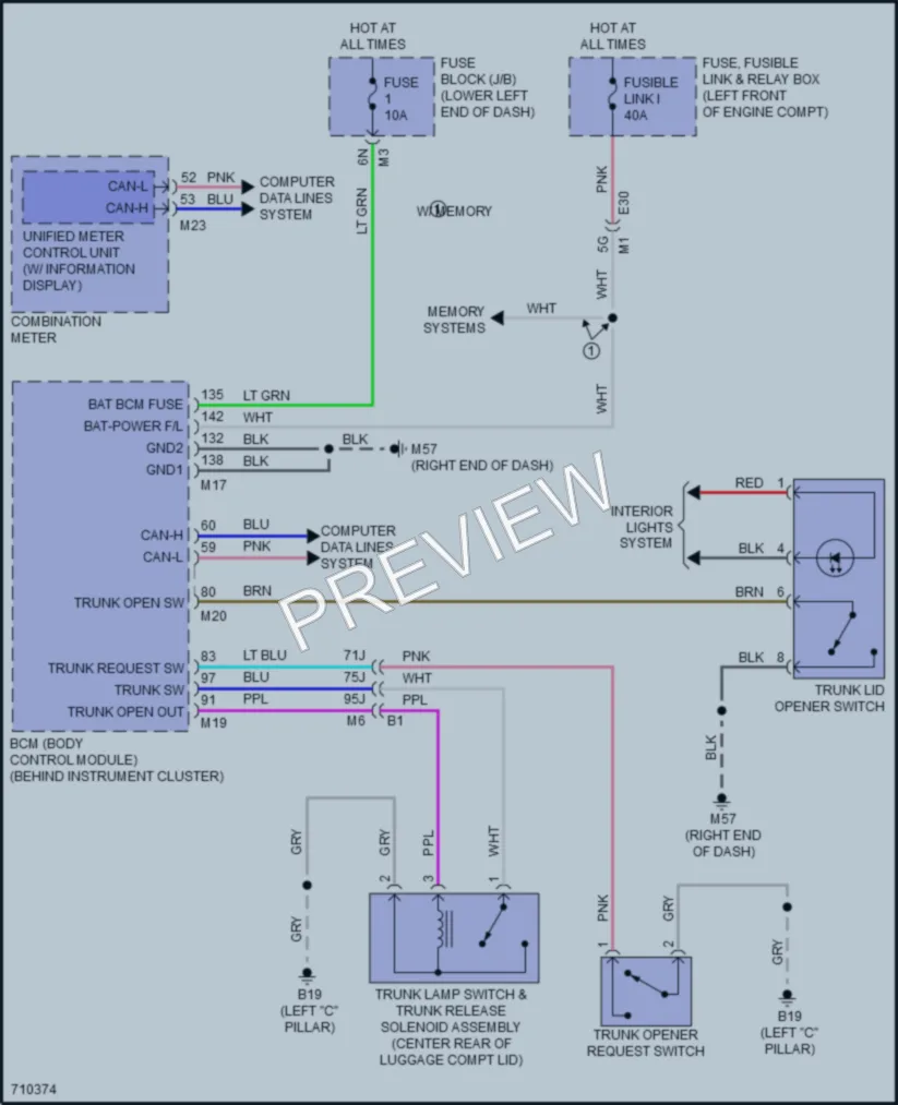 2020 Nissan Maxima Trunk Tailgate Fuel Door wiring diagram preview