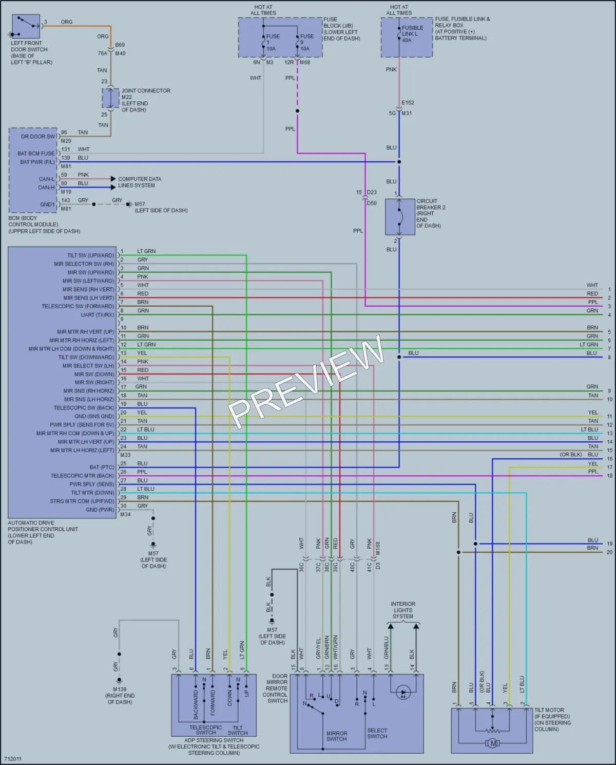 2020 Nissan Murano Memory Systems wiring diagram preview