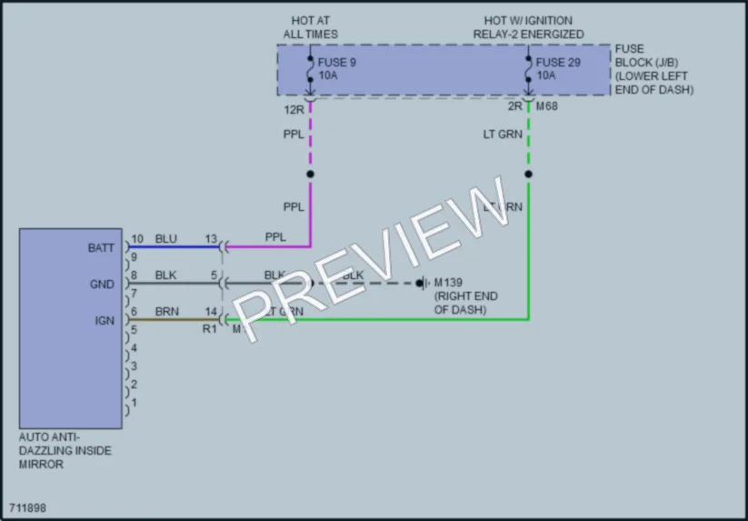 2020 Nissan Murano Power Mirrors wiring diagram preview
