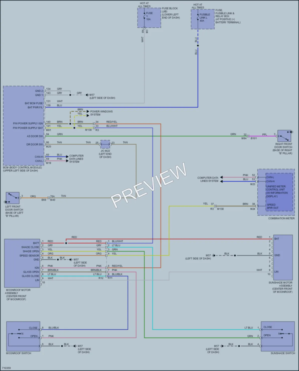 2020 Nissan Murano Power Top Sunroof wiring diagram preview