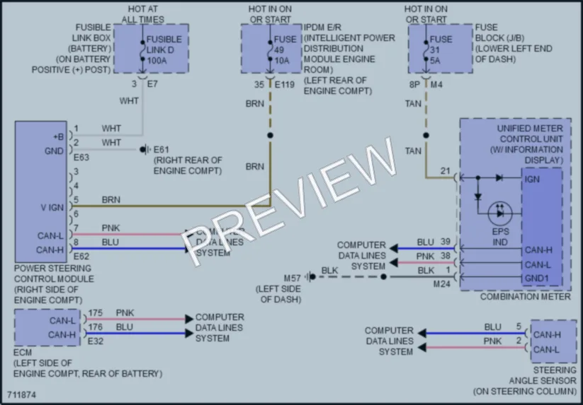 2020 Nissan Pathfinder Electronic Power Steering wiring diagram preview