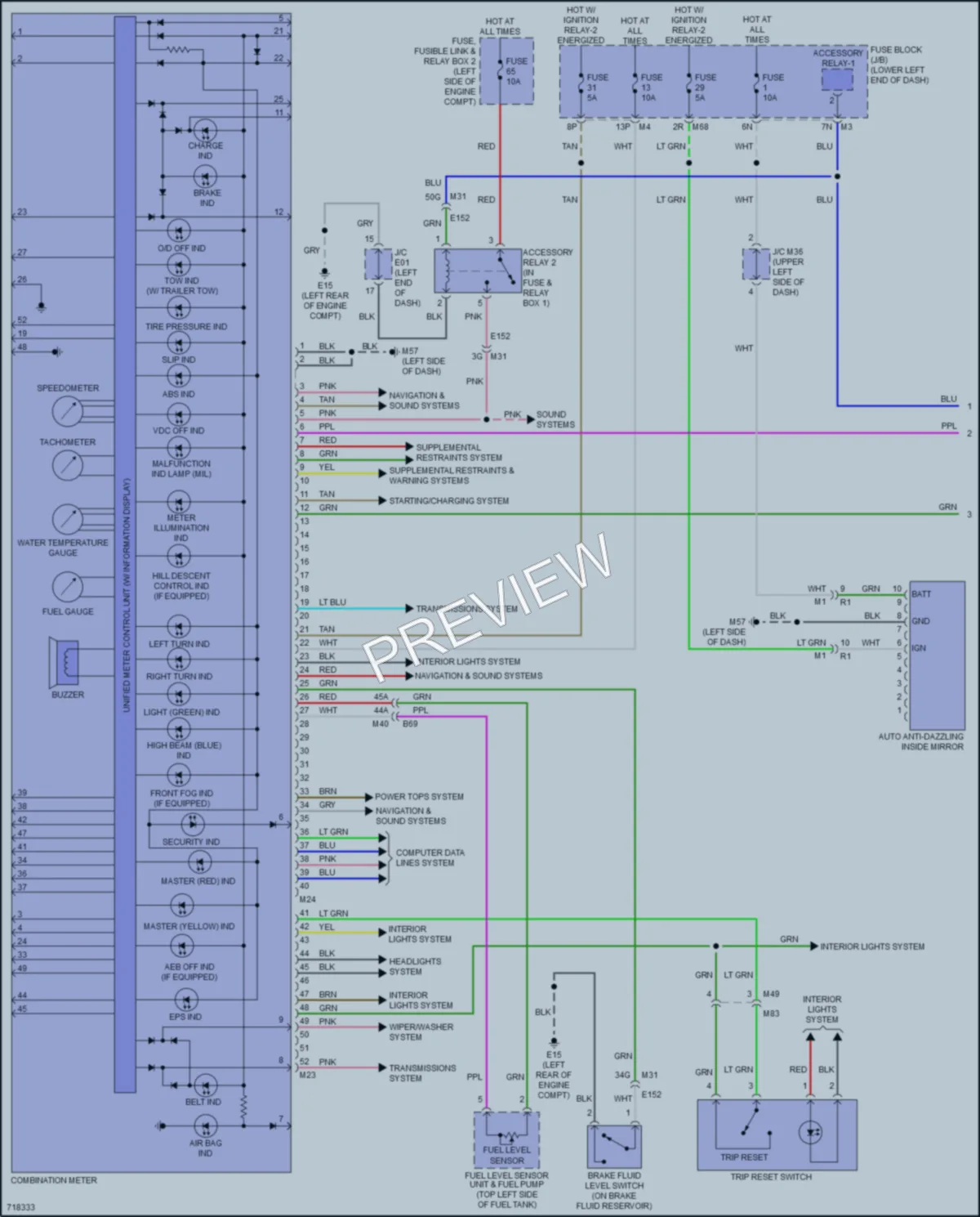 2020 Nissan Pathfinder Instrument Cluster wiring diagram preview