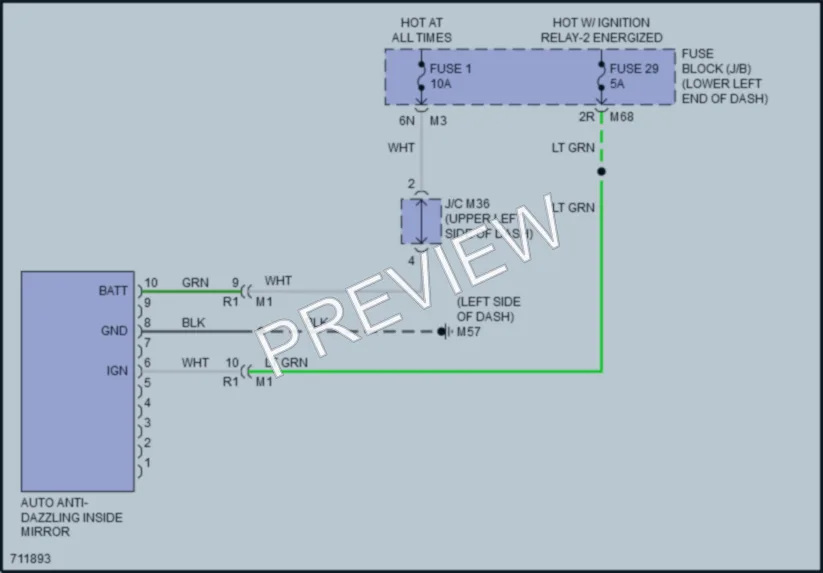 2020 Nissan Pathfinder Power Mirrors wiring diagram preview