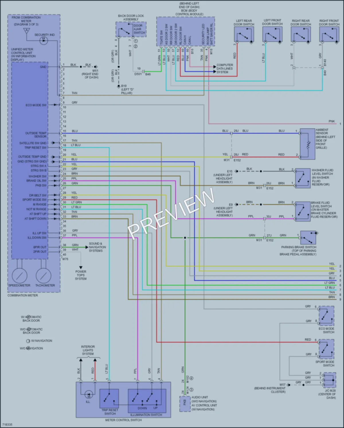 2020 Nissan Rogue Instrument Cluster wiring diagram preview