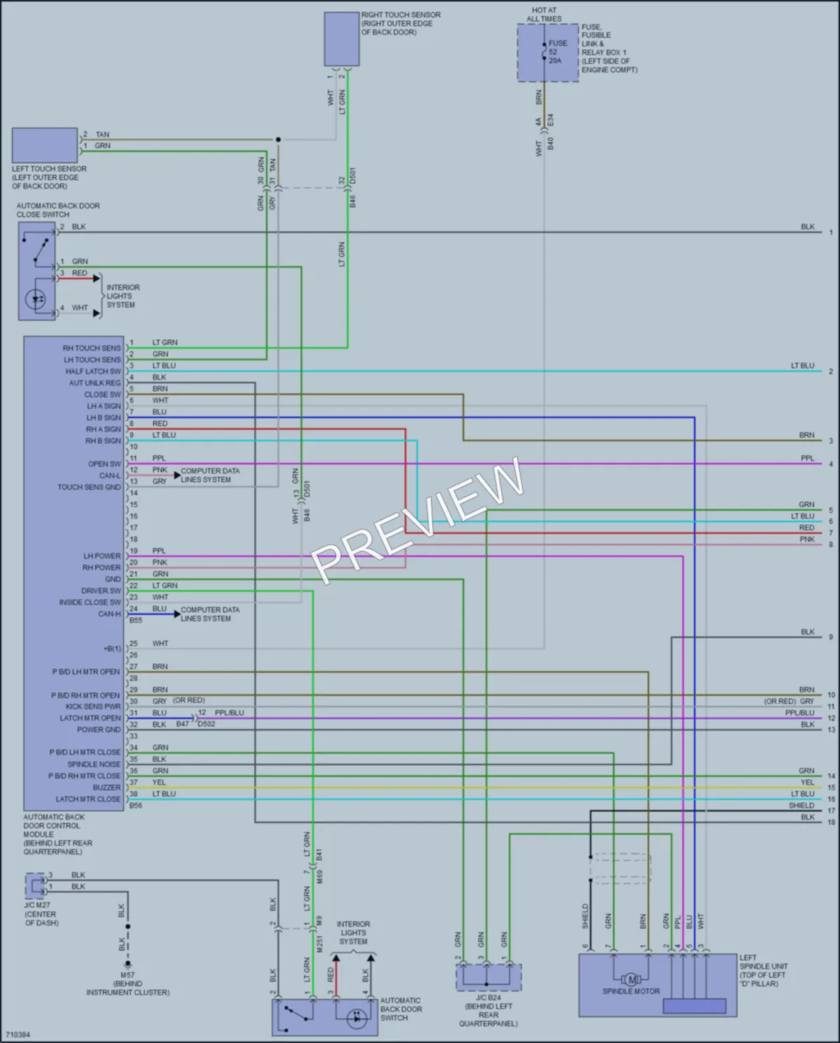 2020 Nissan Rogue Trunk Tailgate Fuel Door wiring diagram preview
