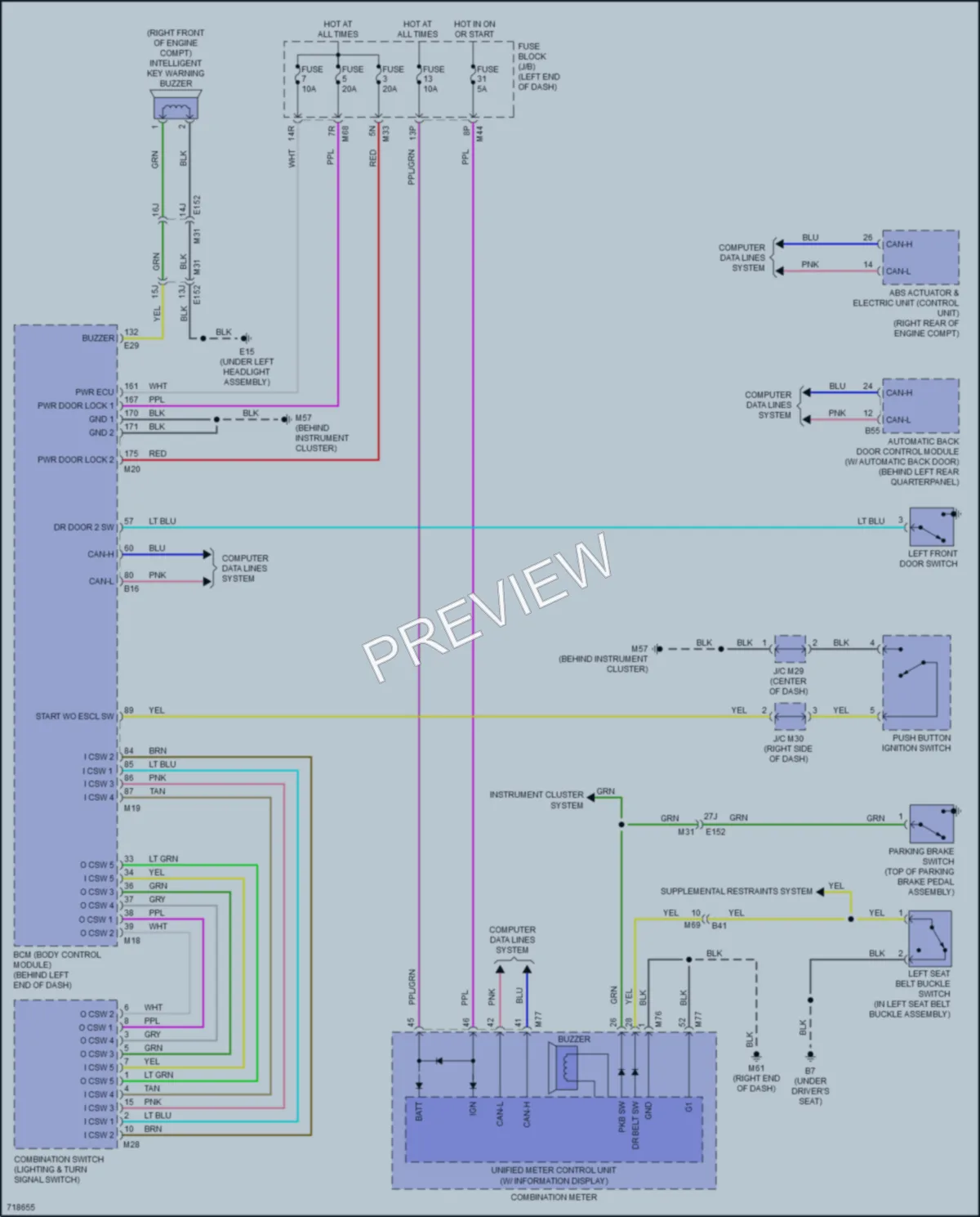 2020 Nissan Rogue Warning Systems wiring diagram preview