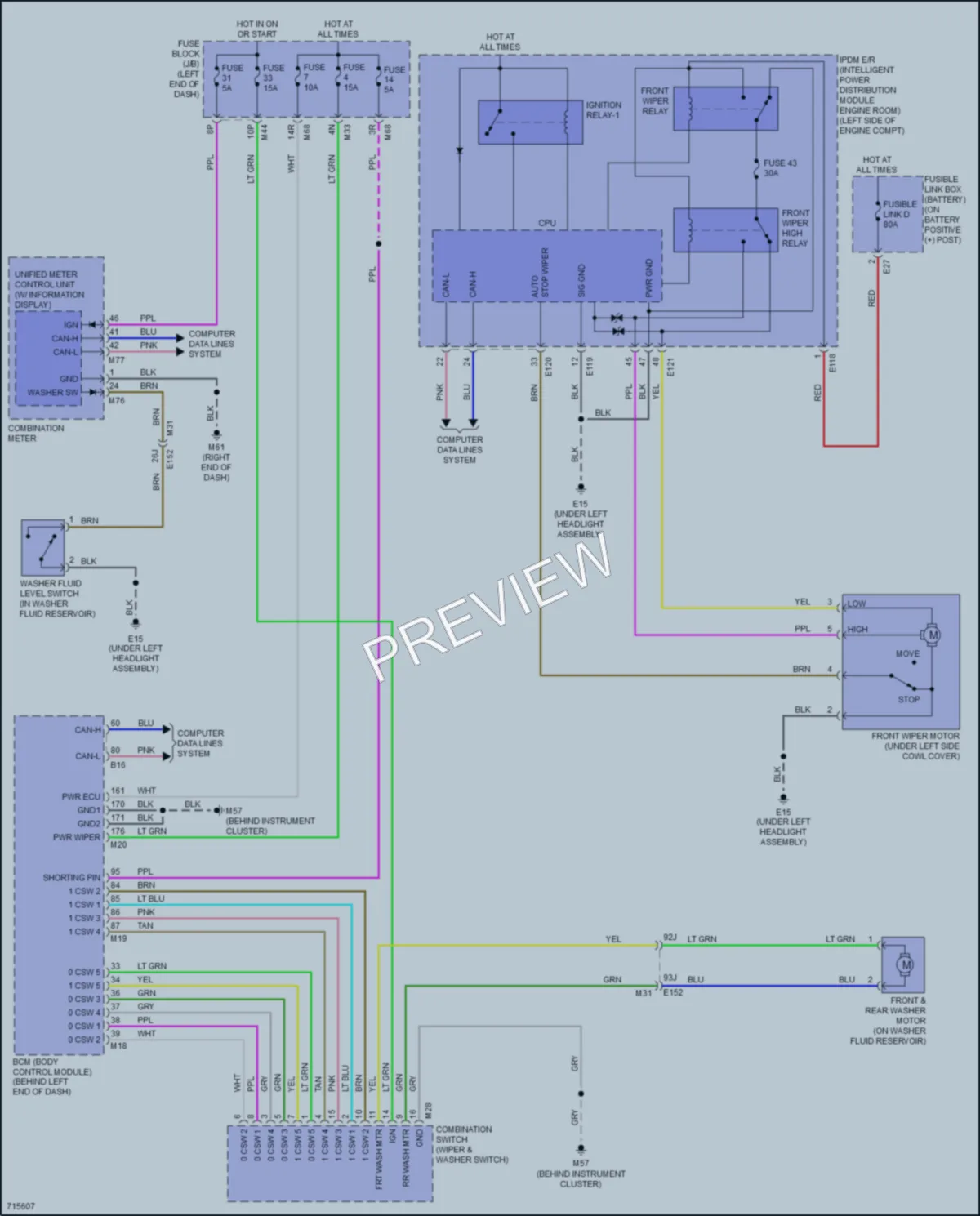 2020 Nissan Rogue Wiper Washer wiring diagram preview