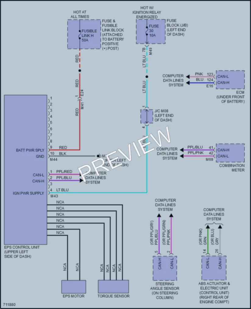 2020 Nissan RogueSport Electronic Power Steering wiring diagram preview