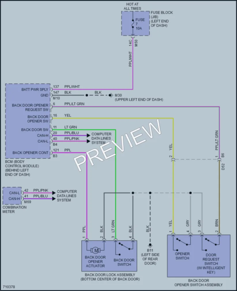 2020 Nissan RogueSport Trunk Tailgate Fuel Door wiring diagram preview