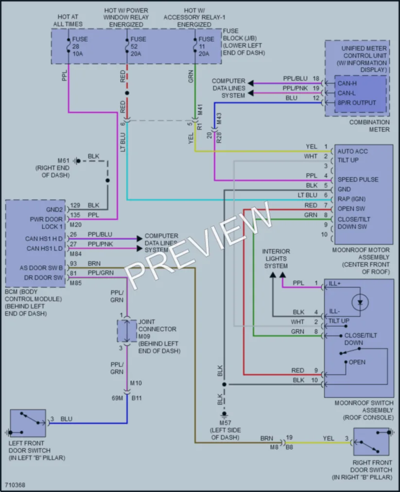 2020 Nissan Sentra Power Top Sunroof wiring diagram preview