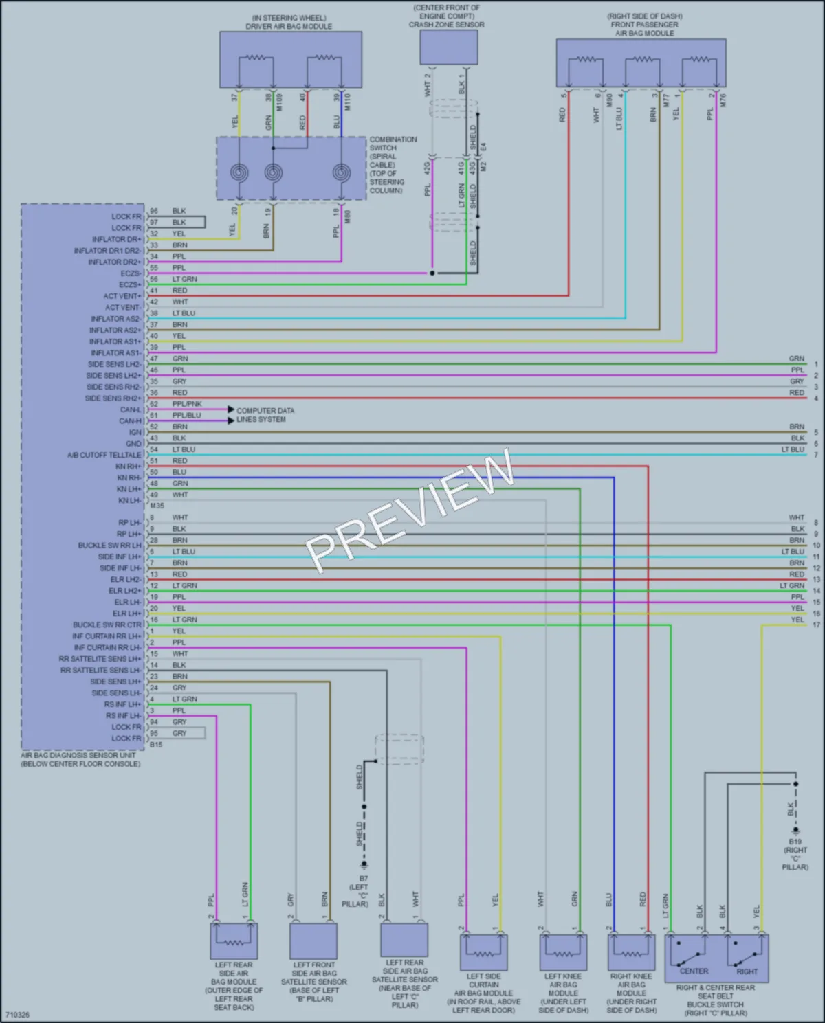 2020 Nissan Sentra Supplemental Restraints wiring diagram preview