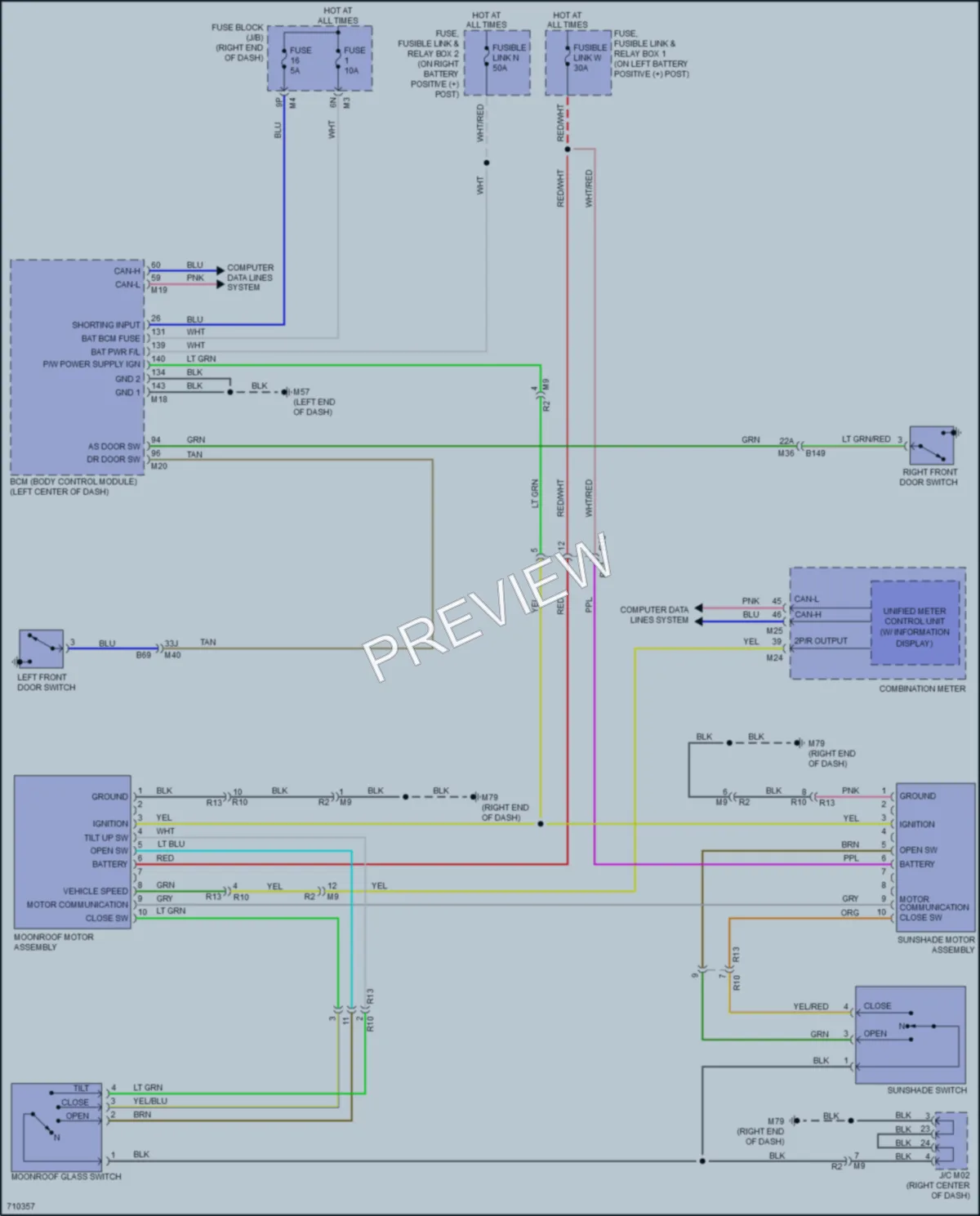 2020 Nissan Titan Power Top Sunroof wiring diagram preview