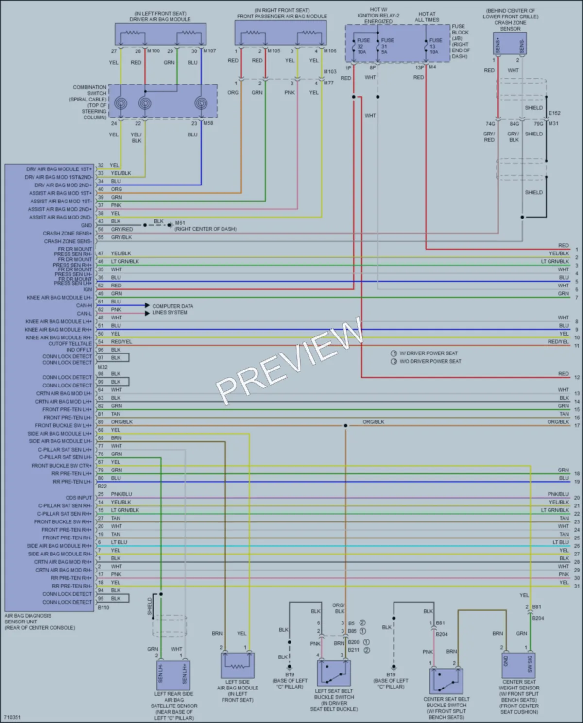 2020 Nissan Titan Supplemental Restraints wiring diagram preview