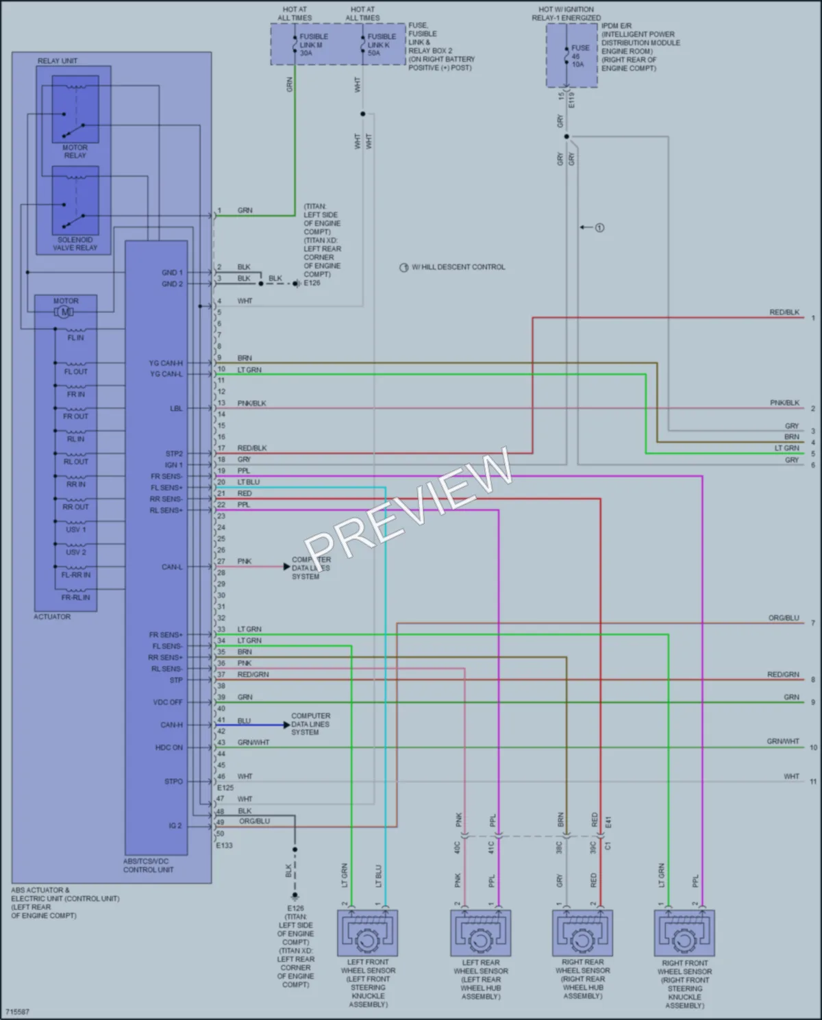 2020 Nissan TitanXD Anti Lock Brakes wiring diagram preview