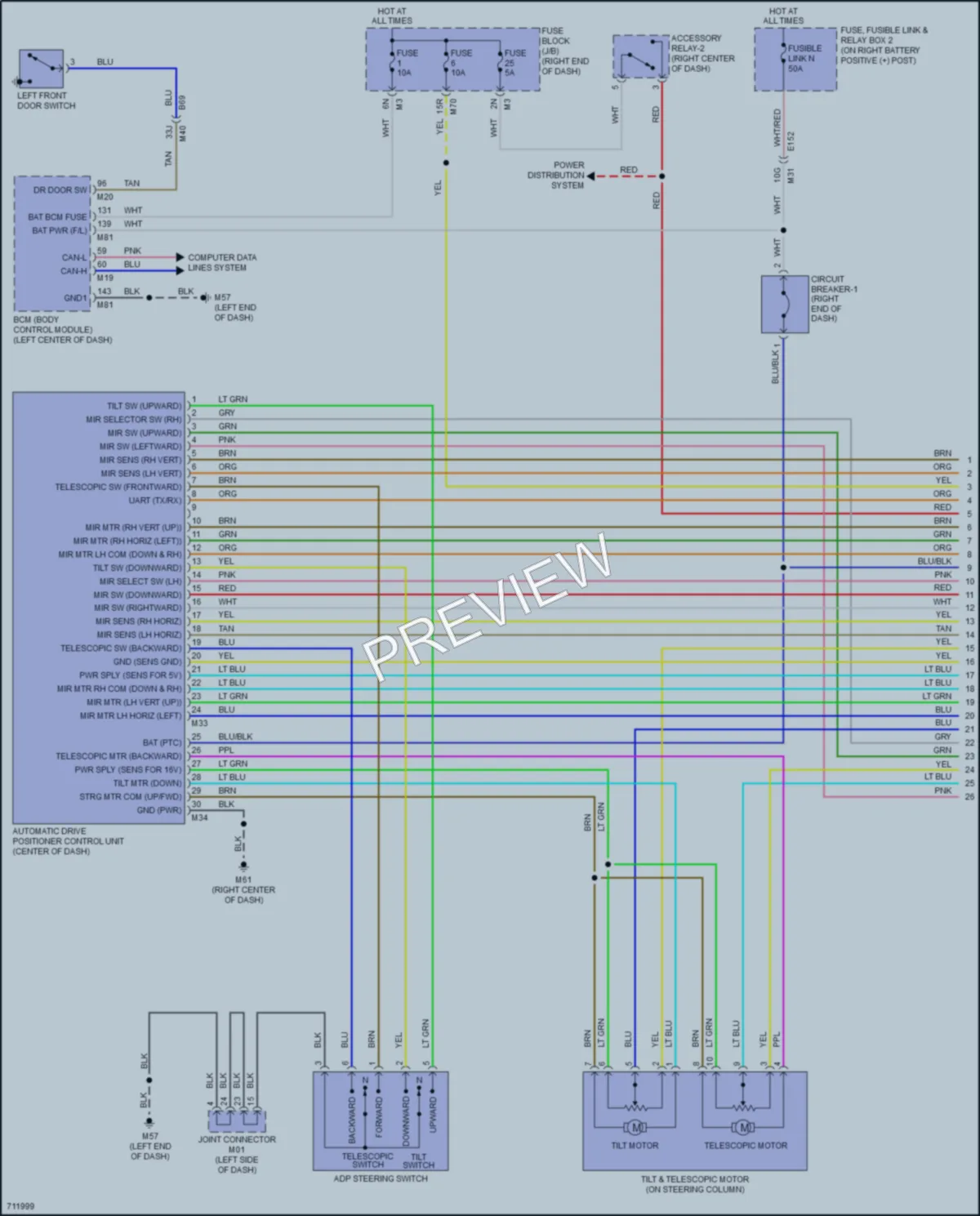 2020 Nissan TitanXD Memory Systems wiring diagram preview