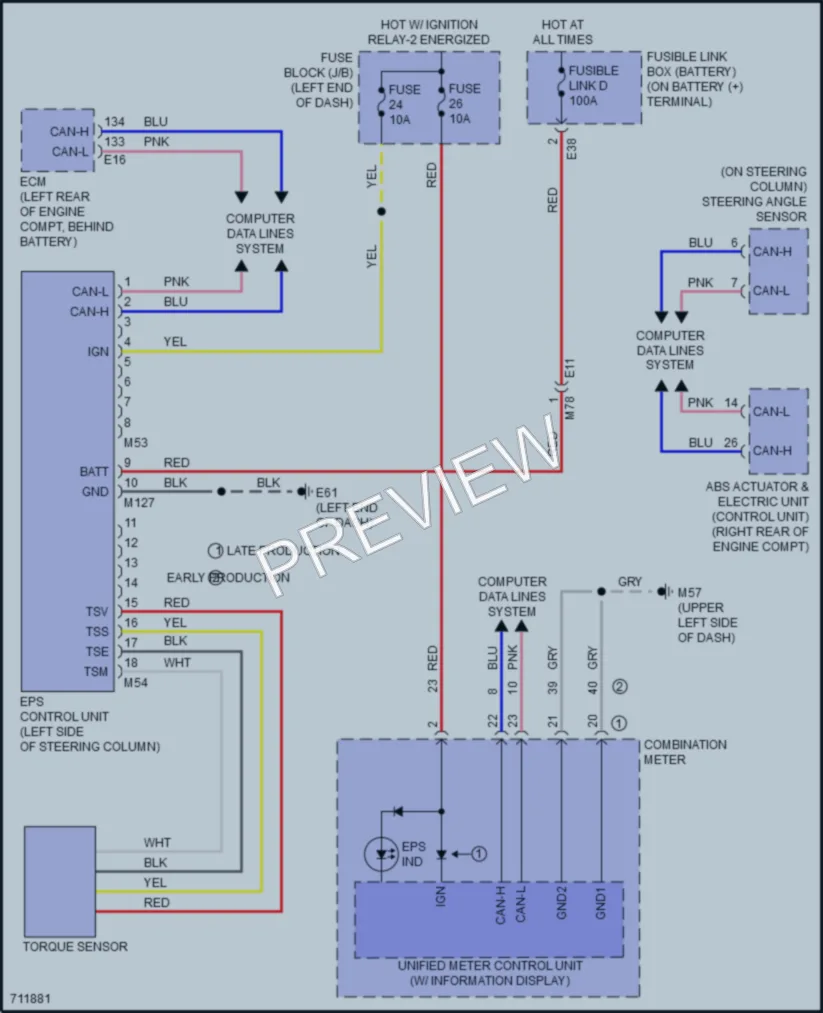 2020 Nissan Versa Electronic Power Steering wiring diagram preview