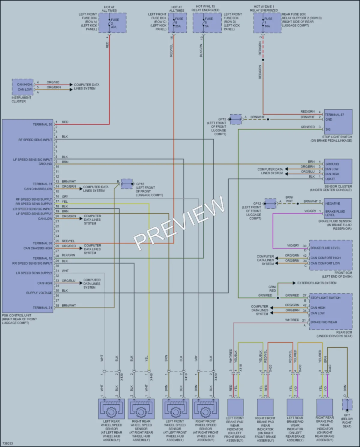 2020 Porsche 718Boxster Anti Lock Brakes wiring diagram preview