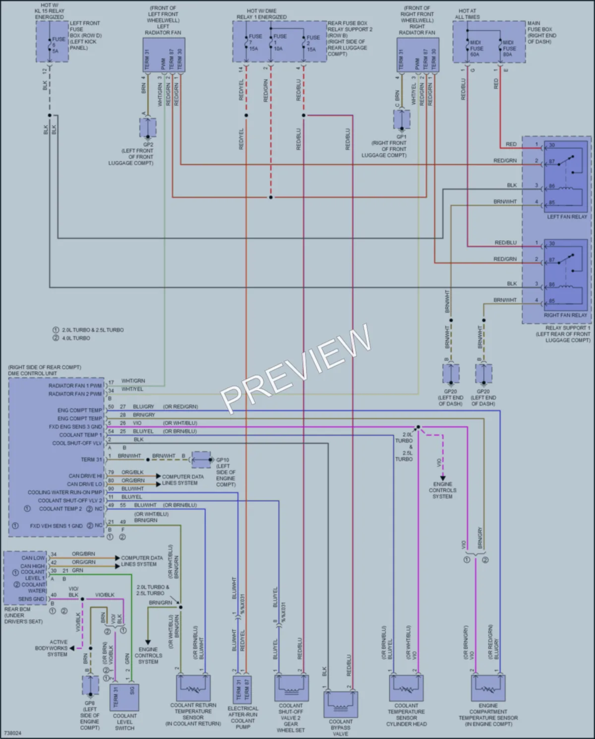 2020 Porsche 718Boxster Cooling Fan wiring diagram preview