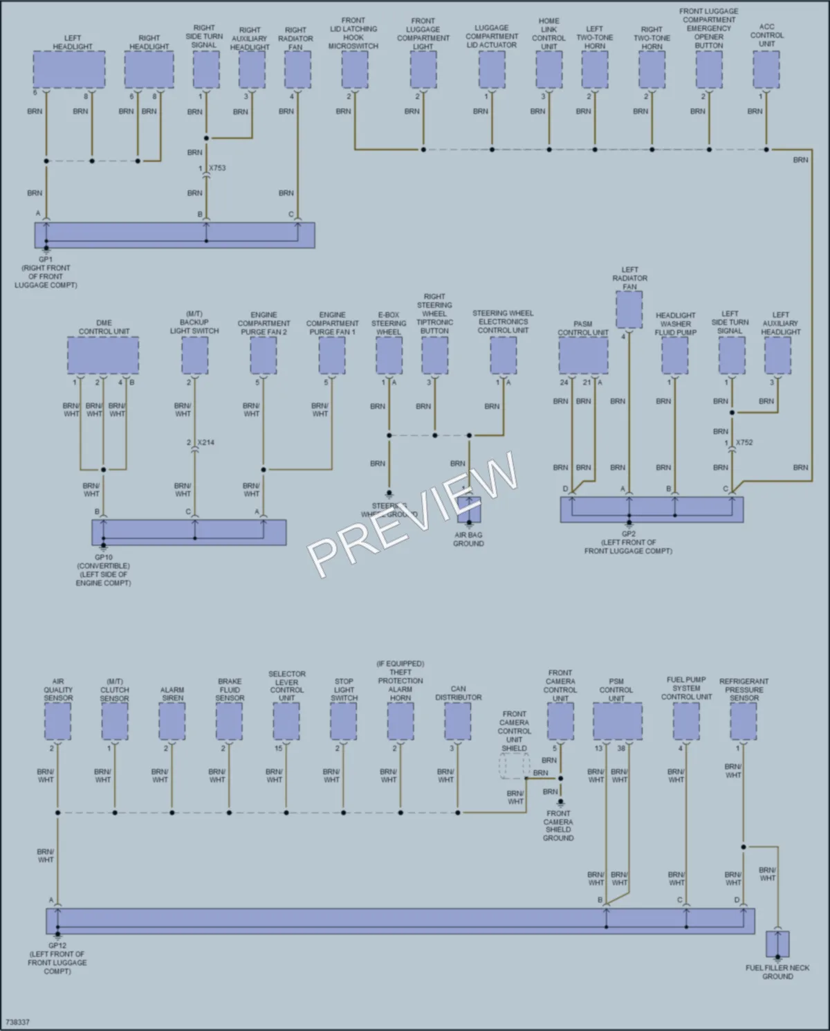 2020 Porsche 718Boxster Ground Distribution wiring diagram preview