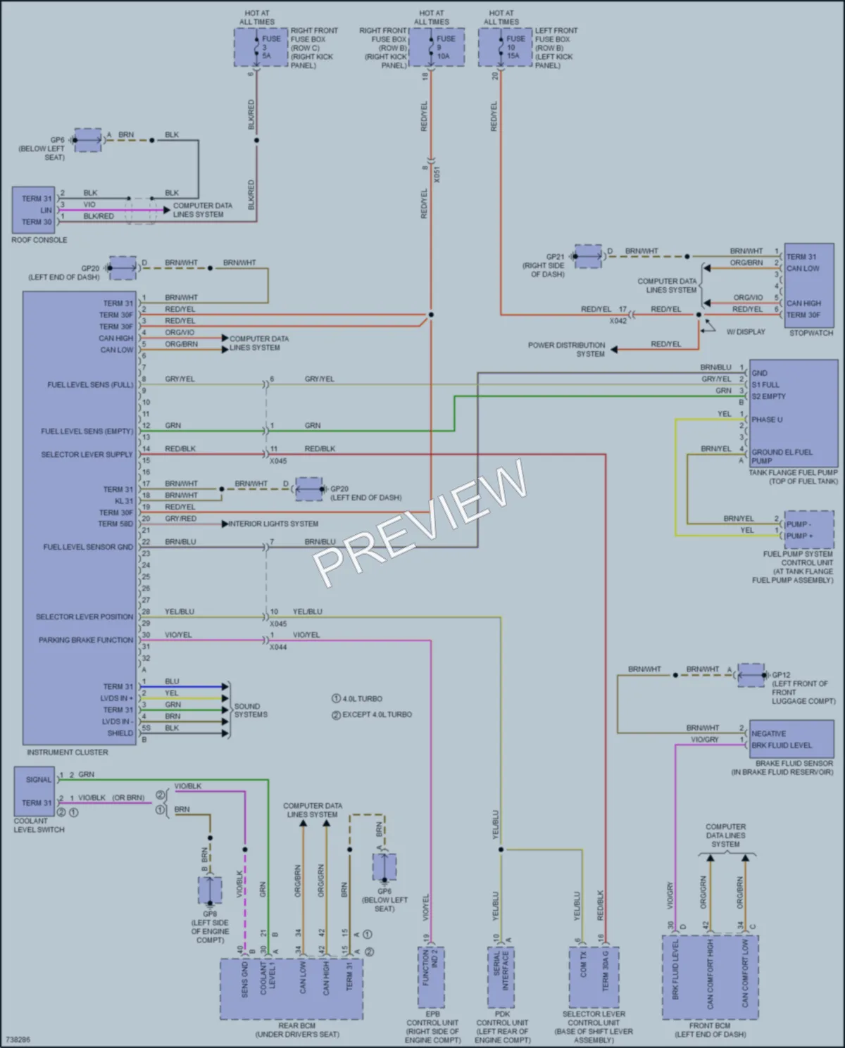 2020 Porsche 718Cayman Instrument Cluster wiring diagram preview