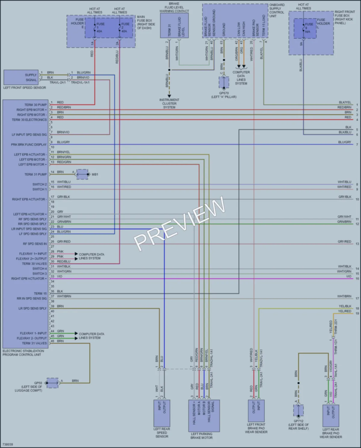 2020 Porsche 911 Anti Lock Brakes wiring diagram preview