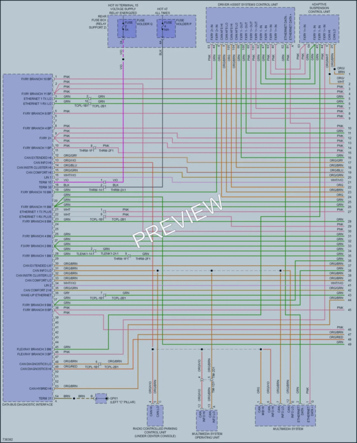 2020 Porsche 911 Computer Data Lines wiring diagram preview