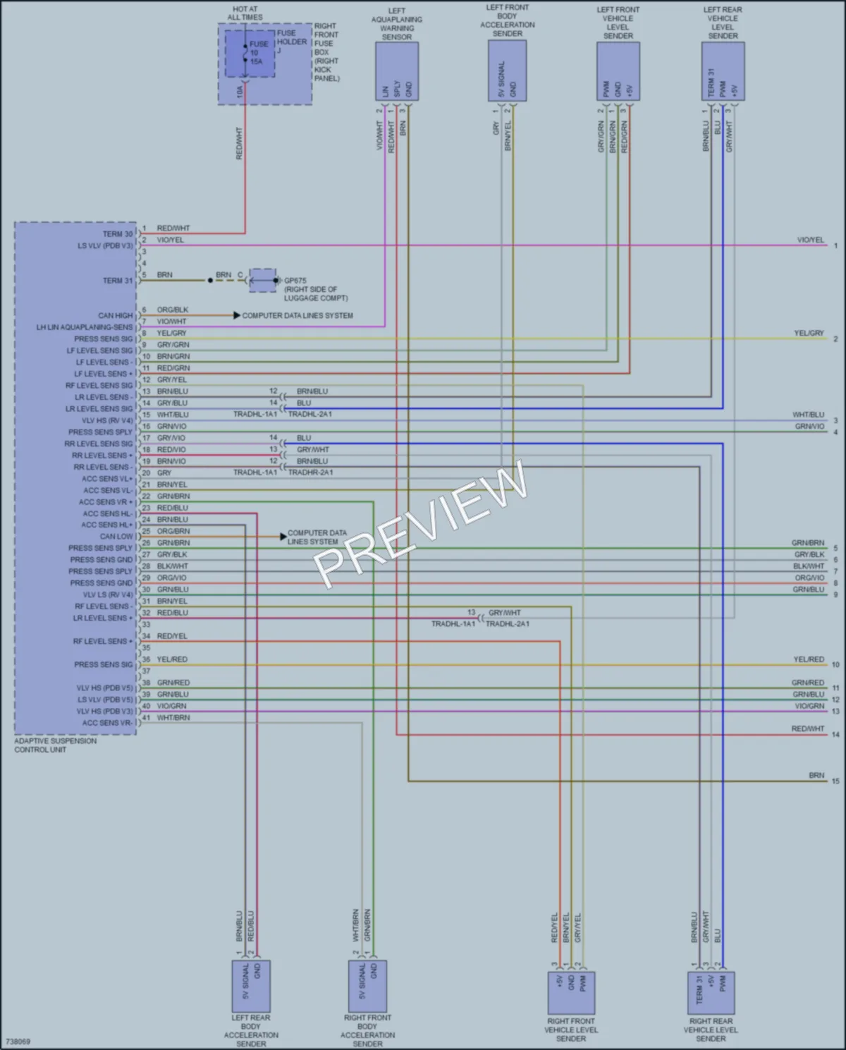 2020 Porsche 911 Electronic Suspension wiring diagram preview