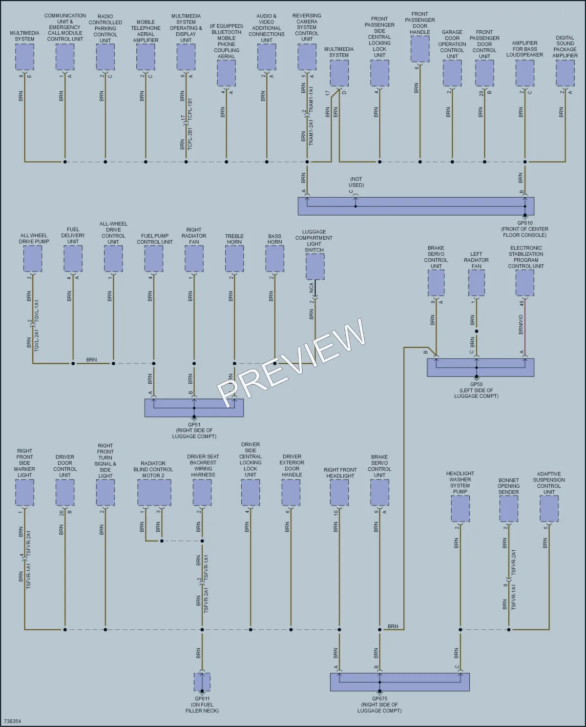 2020 Porsche 911 Ground Distribution wiring diagram preview