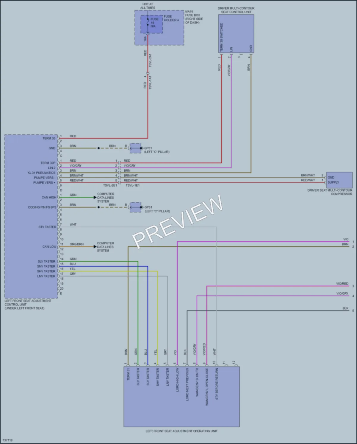 2020 Porsche 911 Memory Systems wiring diagram preview