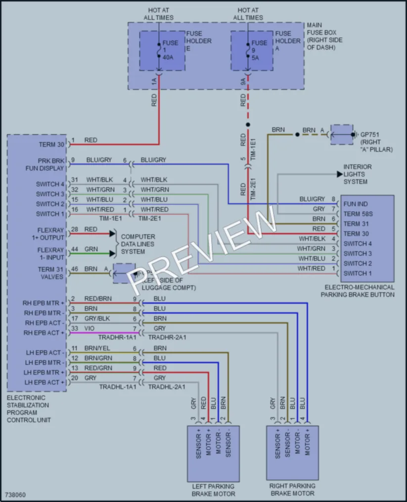 2020 Porsche 911 Shift Interlock wiring diagram preview