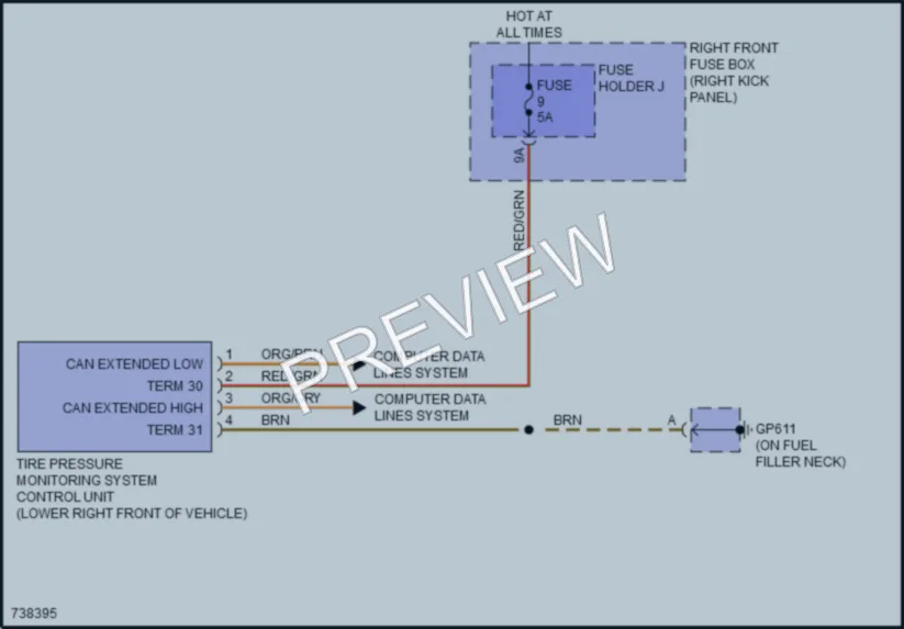 2020 Porsche 911 Warning Systems wiring diagram preview