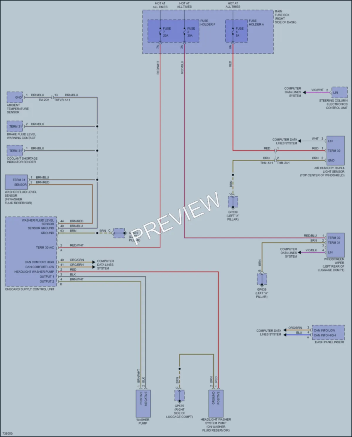 2020 Porsche 911 Wiper Washer wiring diagram preview