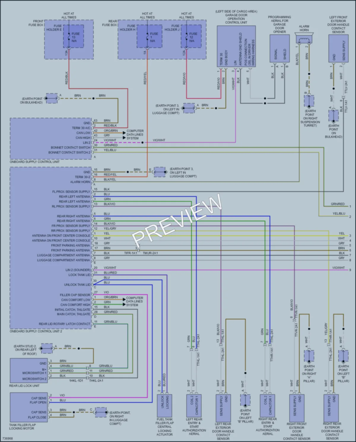 2020 Porsche CayenneCoupeHybrid Anti Theft wiring diagram preview