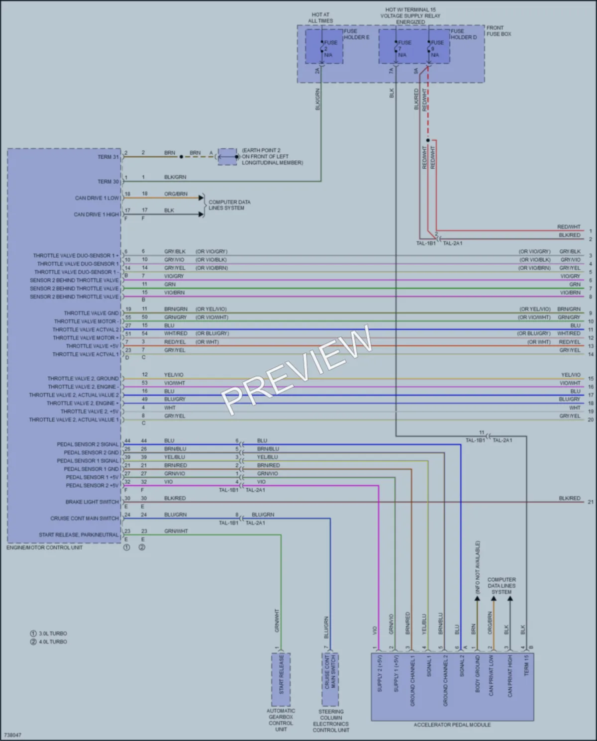 2020 Porsche CayenneCoupeHybrid Cruise Control wiring diagram preview