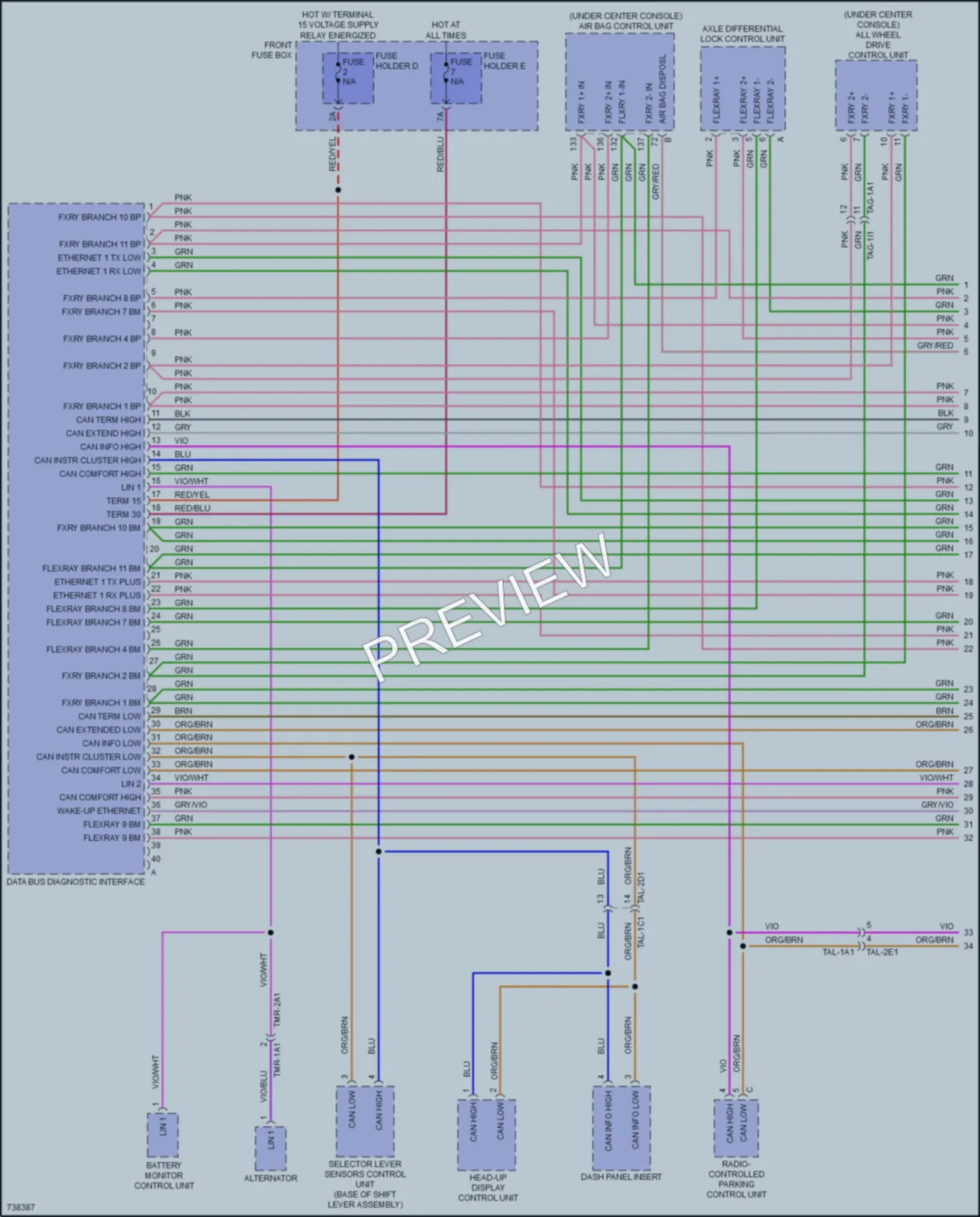 2020 Porsche CayenneHybrid Computer Data Lines wiring diagram preview