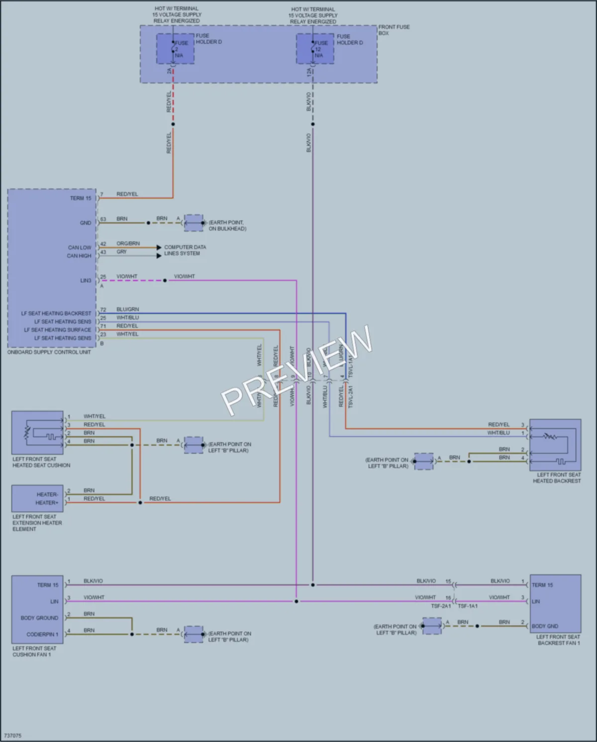 2020 Porsche CayenneHybrid Power Seats wiring diagram preview